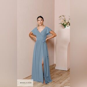Revelry | Dresses | Revelry Harper Chiffon Faux Wrap Dress French Blue |  Poshmark